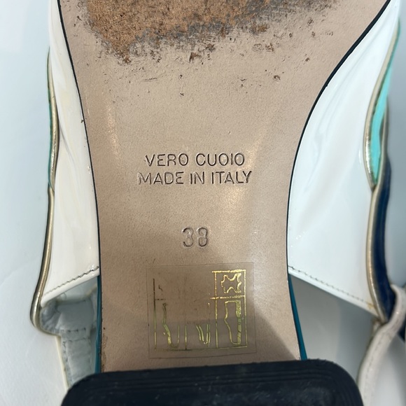 Accademia of Venice made in Italy Shades of Blue Bejewelled Sling Back Sandal - Picture 11 of 17